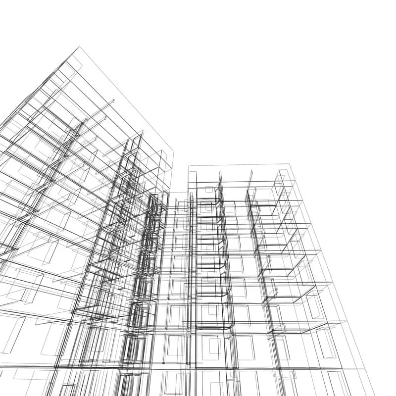 Background image showing a sketch of a building's skeleton